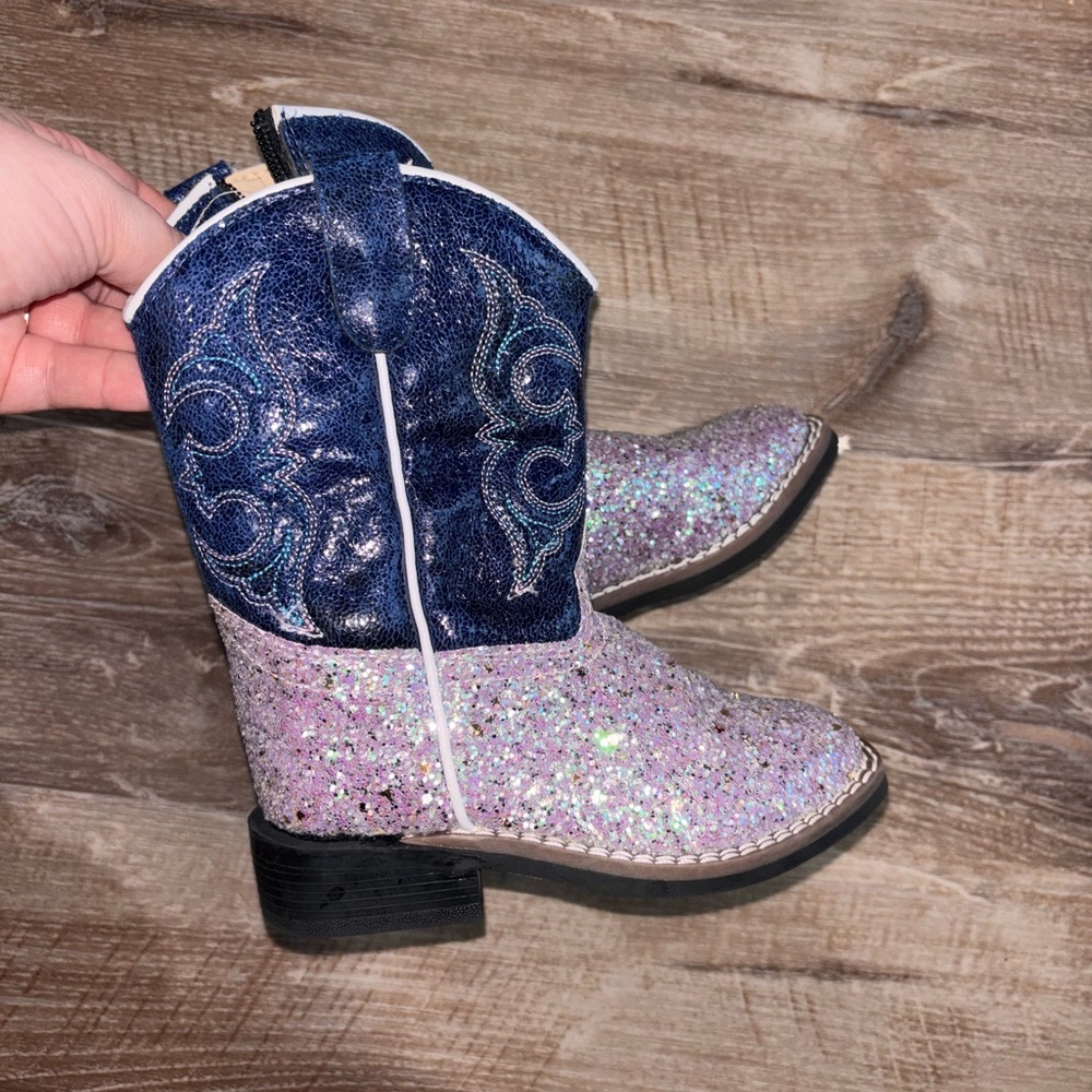 Old West Tan & Brown Girls Cowgirl Boots